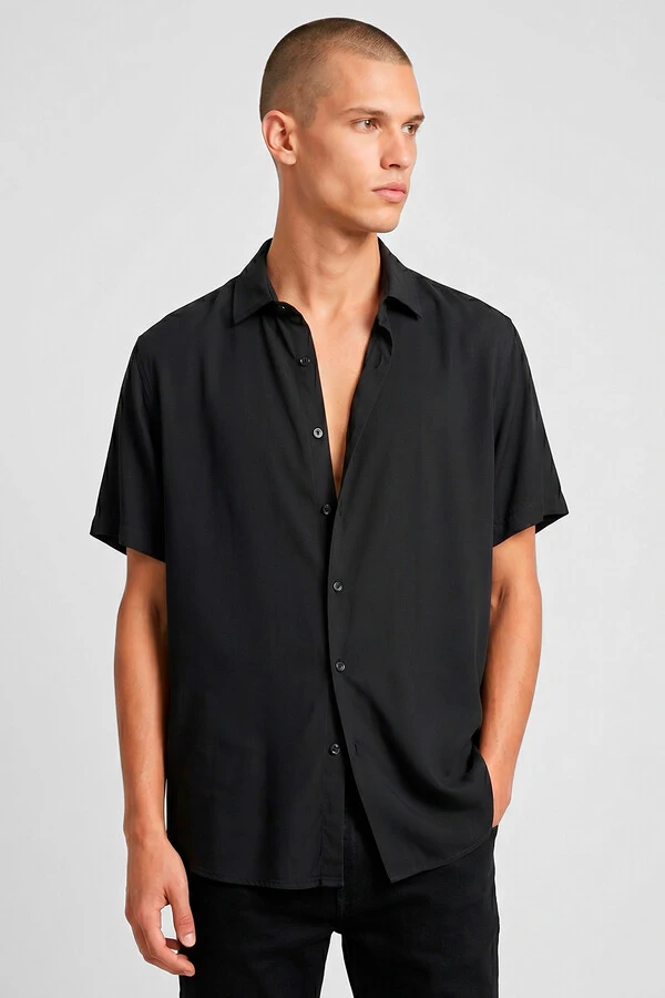 Camisa de viscose Black