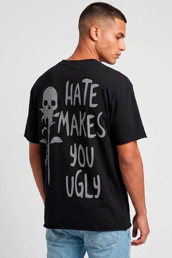 Camiseta preta Hate