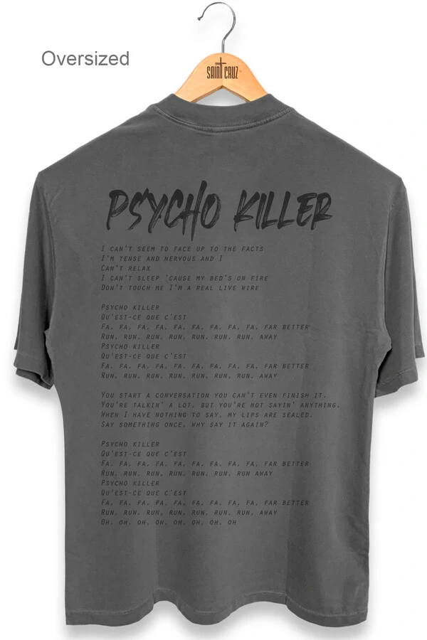 Camiseta oversized estonada chumbo Psyco