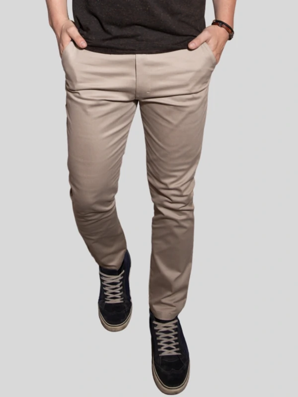 Calça Sarja Confort Shine Bege