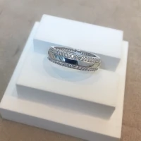Anel triplo Cravado de Zircônias em Ouro 18K ou Ródio Branco