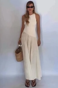 Vestido Plissado Tricot