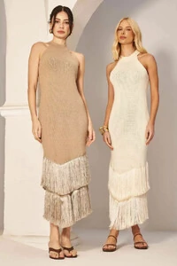 Vestido Tricot Franjas