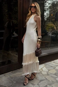 Vestido Tricot Franjas