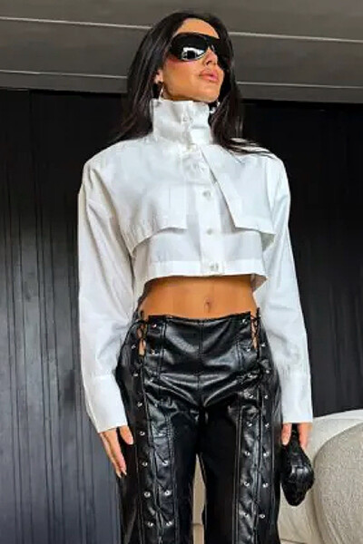 Foto Camisa Cropped Gola