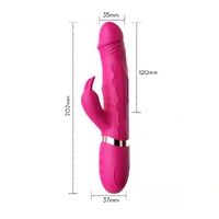 Vibrador com Estimulador Duplo Rabbit Ponto G e Clitóris com Veias