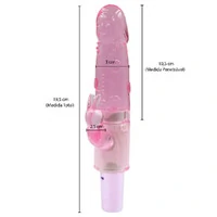 Vibrador Bastão com Capa Removível e Estimulador Clitoriano Coelho 19 cm x 3 cm