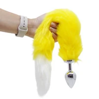 Plug Anal em Aço Inoxidável com Cauda Rabo de Pelúcia