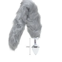 Plug Anal em Aço Inoxidável com Cauda Rabo de Pelúcia