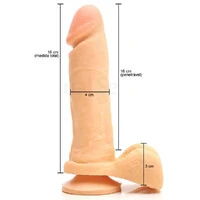 Pênis Magic com Escroto e Ventosa 19 cm x 4 cm