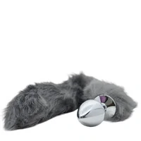 Plug Anal em Aço Inoxidável com Cauda Rabo de Pelúcia