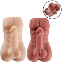 Masturbador de Silicone Tórax Masculino com Pênis e Ânus Penetrável