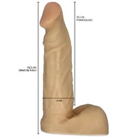 Pênis Big Nacho com Escroto e Glande Saliente 18,5 cm x 3 cm