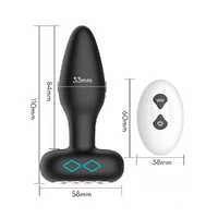 Plug Anal Rotativo 360° em Silicone com Vibração e Controle