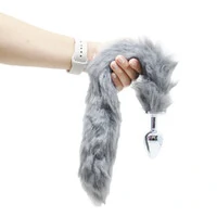 Plug Anal em Aço Inoxidável com Cauda Rabo de Pelúcia