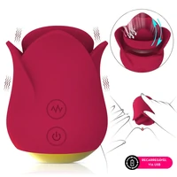 Língua Vibratória Estimulador Clitoriano em Formato de Flor Aveludado