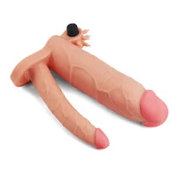 Capa Peniana Extensora com Anel Companheiro e Vibro 19 cm x 3,4 cm