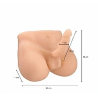 Masturbador Feminino Meio Corpo Masculino em CyberSkin Pênis com Vértebra