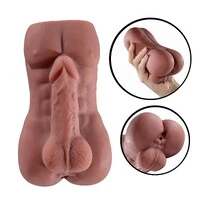 Masturbador de Silicone Tórax Masculino com Pênis e Ânus Penetrável