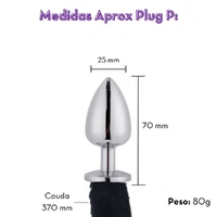 Plug Anal em Aço Inoxidável com Cauda Rabo de Pelúcia