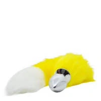 Plug Anal em Aço Inoxidável com Cauda Rabo de Pelúcia