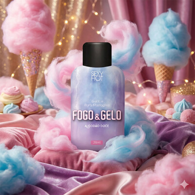 FotoÓleo para Massagem Beijável Fogo & Gelo Algodão Doce 38 ml