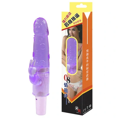 Foto Vibrador Bastão com Capa Removível e Estimulador Clitoriano Coelho 19 cm x 3 cm