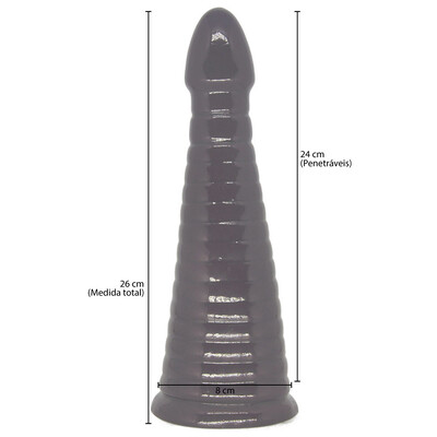 FotoPlug Anal Escalonado Cone Esférico com Base 26 cm x 8 cm
