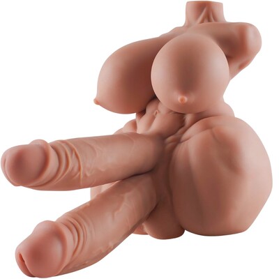 Foto Boneca Sex Doll Corpo Feminino Seios Dildo Pênis Duplo Realístico