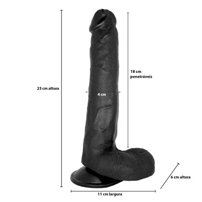 FotoPênis Profundo com Escroto Ventosa e Vibro 21 cm x 3,5 cm