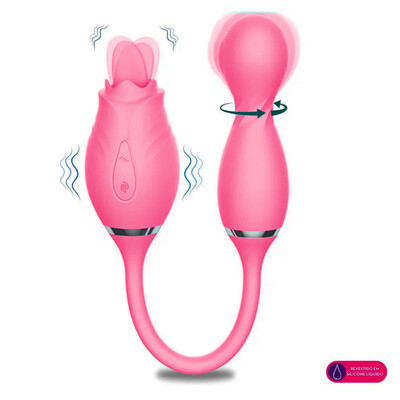 Foto Vibrador Duplo com Rotação 360º com Língua Mágica