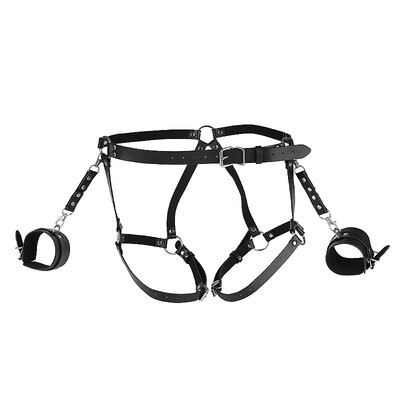 FotoAlgema de Pulso com Cinta Harness em Couro e Metal para Coxa e Arreio