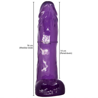 FotoPênis Tortinho Gel com Escroto 16 cm x 3,5 cm