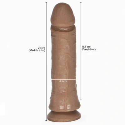 FotoPênis Só Prazer com Ventosa 21 cm x 4,5 cm