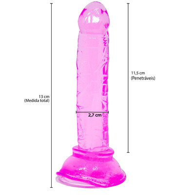 FotoPrótese Realística em Silicone Jelly com Ventosa 13 cm x 2,7 cm