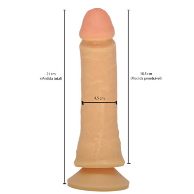 FotoPênis Só Prazer com Ventosa 21 cm x 4,5 cm