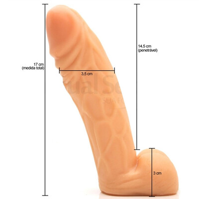 FotoPênis Tortinho Gel com Escroto 16 cm x 3,5 cm