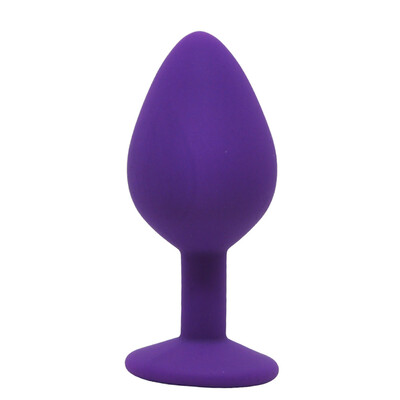 Foto Plug Anal em Silicone com Joia - Tamanho M 7,8 cm x 3,2 cm