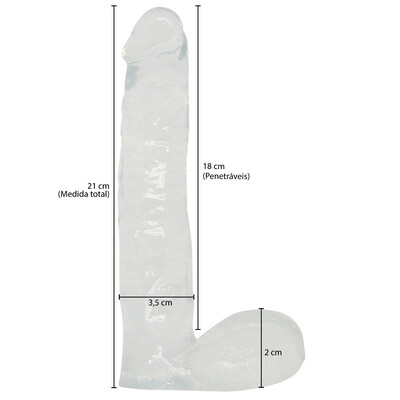 FotoPênis Profundo com Escroto 21 cm x 3,5 cm