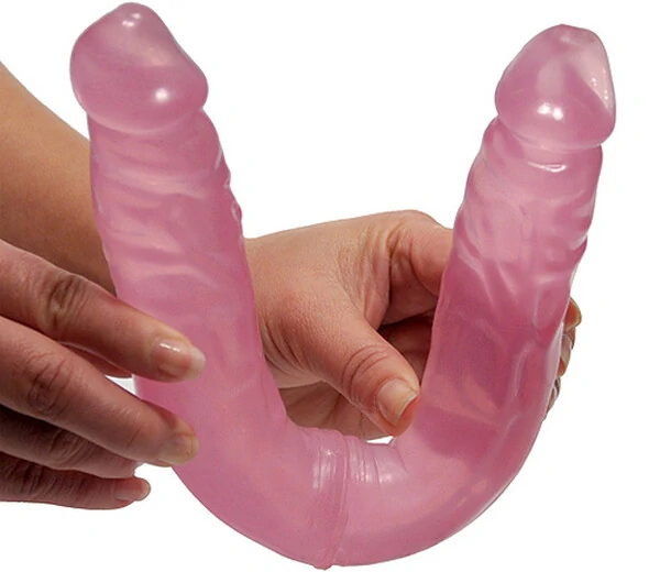 Pênis Duplo Havaiano Cor Rosa 33 cm x 3,5 cm