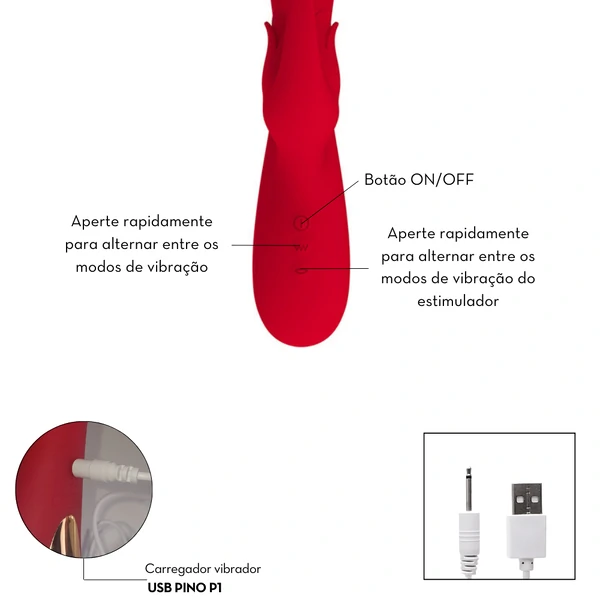 Vibrador Estimulador Clitoriano e Ponto G com Aquecimento