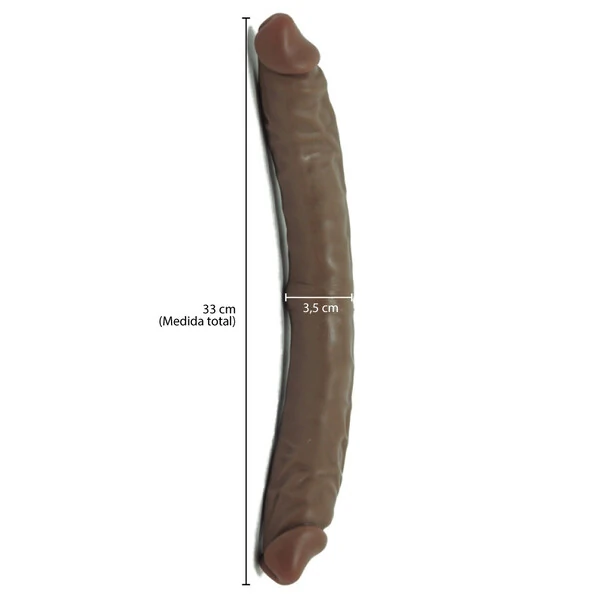 Pênis Duplo Havaiano Cor Rosa 33 cm x 3,5 cm