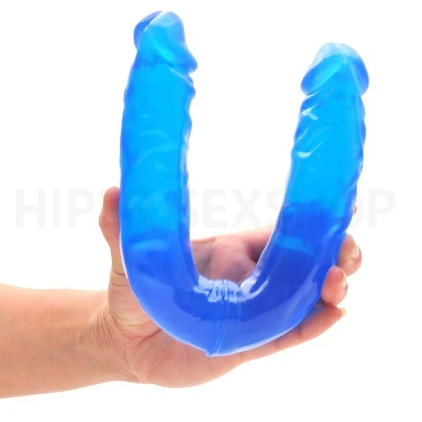 Pênis Duplo Havaiano Cor Rosa 33 cm x 3,5 cm