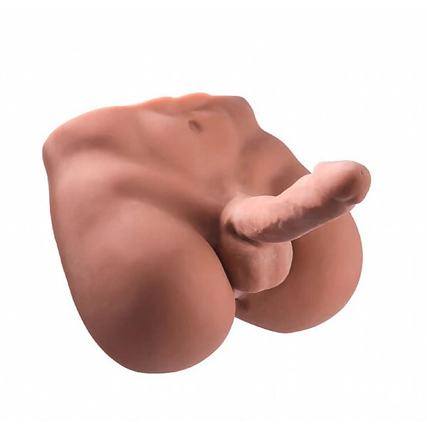 Masturbador Feminino Meio Corpo Masculino em CyberSkin Pênis com Vértebra