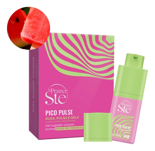 Gel Sugador Excitante Pico Pulse Beijável Unissex Vibra Pulsa e Gela Forte