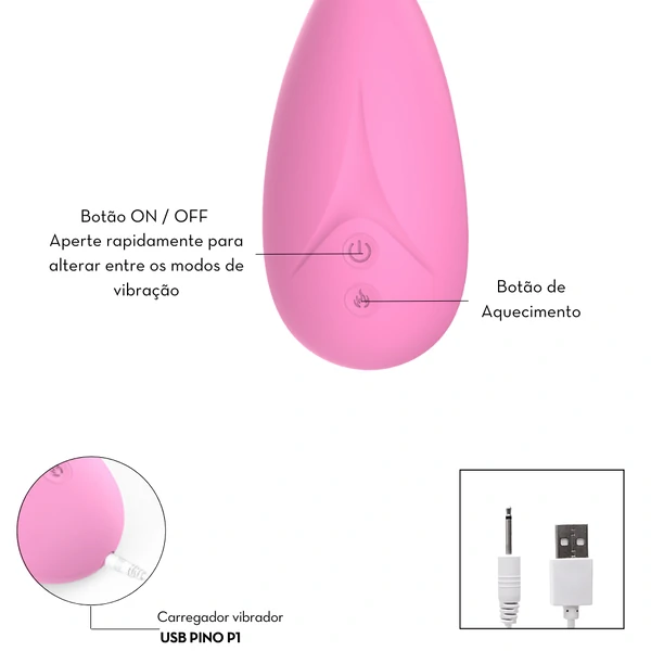 Massageador Estimulador com Aquecimento em Silicone Líquido