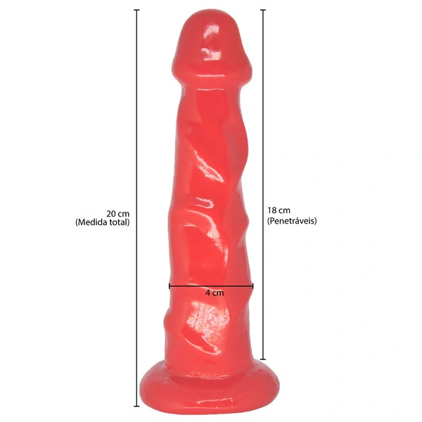 Cinta Peniana Glande Definida Silicone Macio Strap On 20 cm