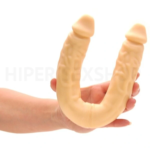 Pênis Duplo Havaiano Cor Rosa 33 cm x 3,5 cm