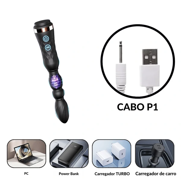 Plug Anal Vibratório Escalonado 10 Modos de Vibração Super Macio