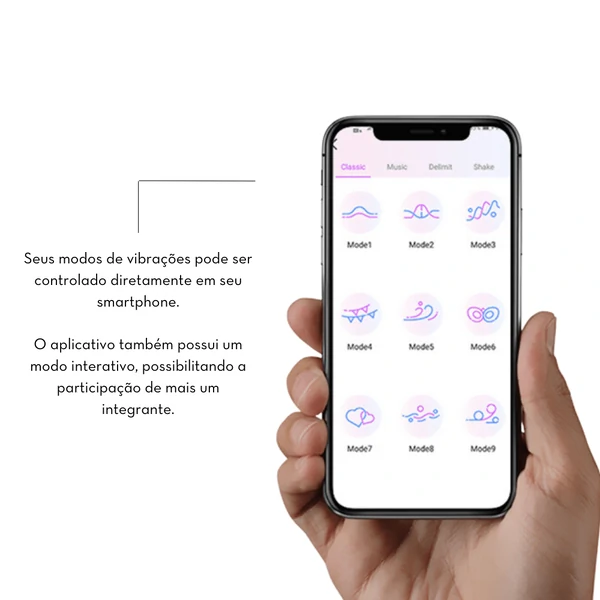 Cápsula Vibratória em Formato de Peixe por Aplicativo Toque Aveludado Suave
